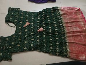 Beautiful Green Bandhani Print Lehenga Choli