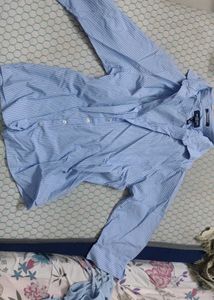 Blue Striped Button-Down oversize Shirt
