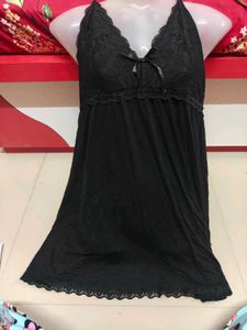 Elegant Black Lace Nightgown