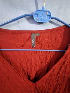 L.O.V Elegant Rust Red Midi Dress