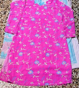 Floral Pink Full Sleeve Kurti