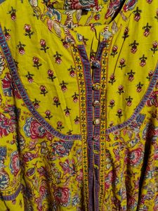 Yellow Floral Anarkali Kurta