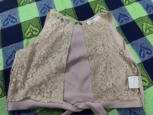 Pink Lace Crop Top