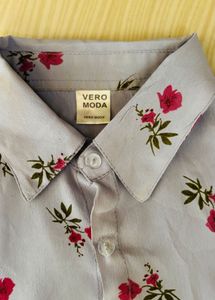 Light Blue Floral Print Top