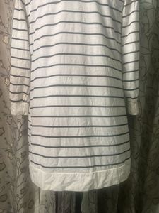 Striped Open Front Cardigan