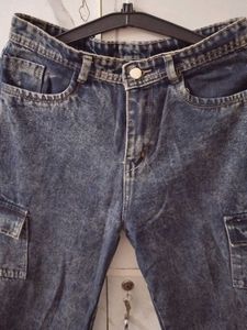 Acid Wash Cargo Jeans
