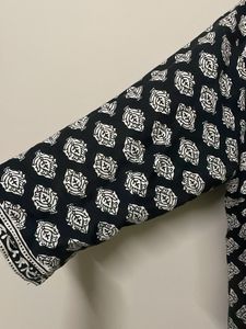 Black and White Printed Kurta