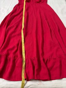 Red Vibrant Ruffled Maxi Dress