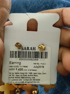 Sarah Gold &amp; Red Tassel Earrings