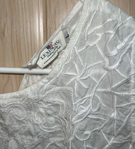White Embroidered Sleeveless Blouse