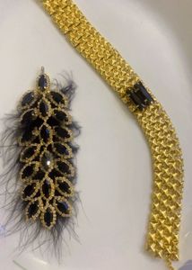 Stunning Feather &amp; Crystal Choker Necklace