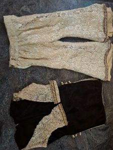 Embroidered Kurta Set with Lace Pants