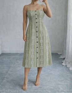 Sage Green Button-Down Midi Dress