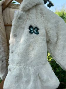 Cream Faux Fur Hooded Jacket