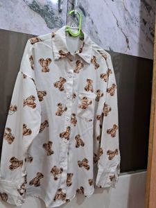 Cute Teddy Bear Print Shirt