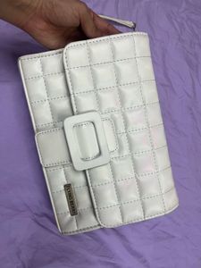 White Quilted Clutch Bag