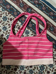 Striped Pink Crop Top