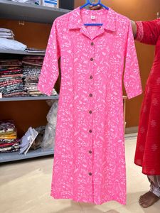Vibrant Pink Printed Kurta Set