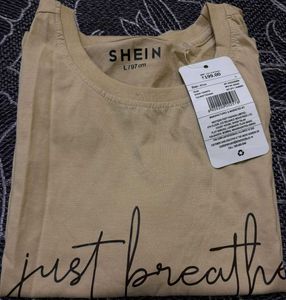 SHEIN "Just Breathe" Graphic T-Shirt