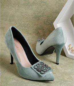 Mint Green Stilatos with Embellished Detail