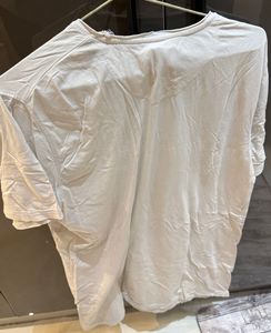 ZARA White Crew Neck T-Shirt