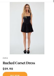 NEW. ZARA Chic Black Mini Dress