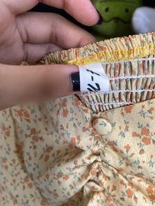 Cute Floral Smocked Square Neck crop Top