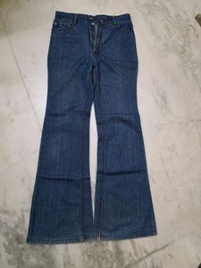 Vintage Style Flared Denim Jeans
