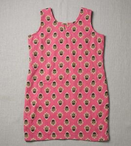 Pink Printed Sleeveless Kurta
