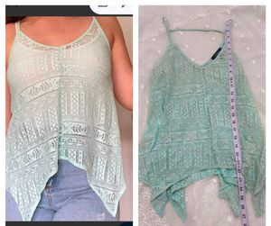 Sheer Lace Asymmetrical Tank Top