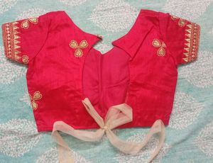 Red Embroidered Saree Blouse