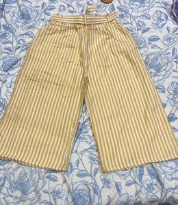 Striped Culottes with Tie Waist