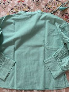 Green And White Stripes Top