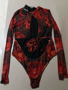 Sheer Rose Print Bodysuit