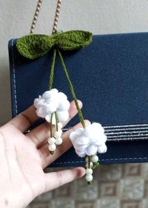 Handmade Crochet Flower Bag Charm