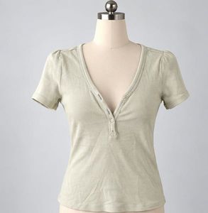 Soft V-Neck Henley T-Shirt