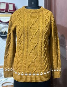 Mustard Cable Knit Sweater