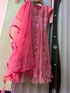 Elegant Peach Embellished Dress