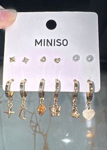 MINISO gold earring set aesthetic