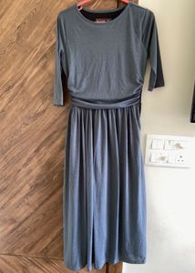 Casual Grey Midi Dress