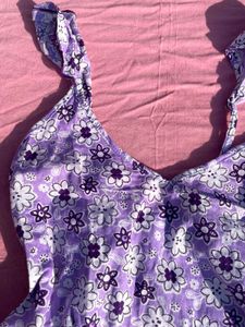 Floral Purple Tank Top  (short kurti type  too )