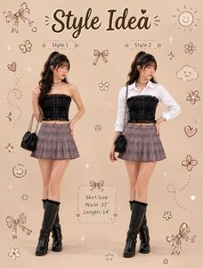 Urban Plaid Pleat Skirt - Y2K Vibes