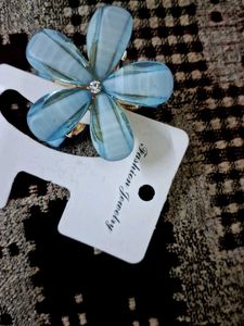 Whimsy Blue Flower Hair Clip