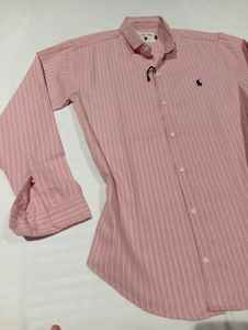 Pink Striped Button-Down Shirt
