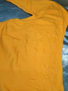 Orange Long Sleeve one Shoulder Crop Top