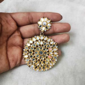 Boho Beaded Tassel Earrings + diamond mirrored ear