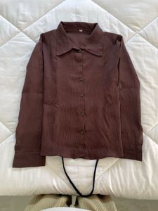 Brown Corset Back shirt