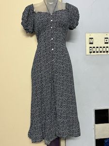 whytie valentine branded cotton Print Midi Dress