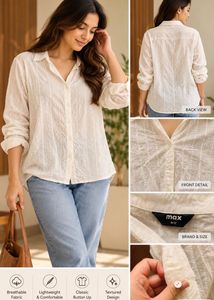 Chic White Embroidered Button-Up Shirt