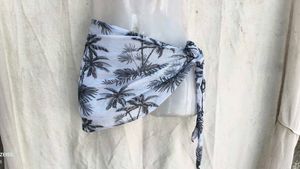 Tropical Print Swim Skirt Cover-Up